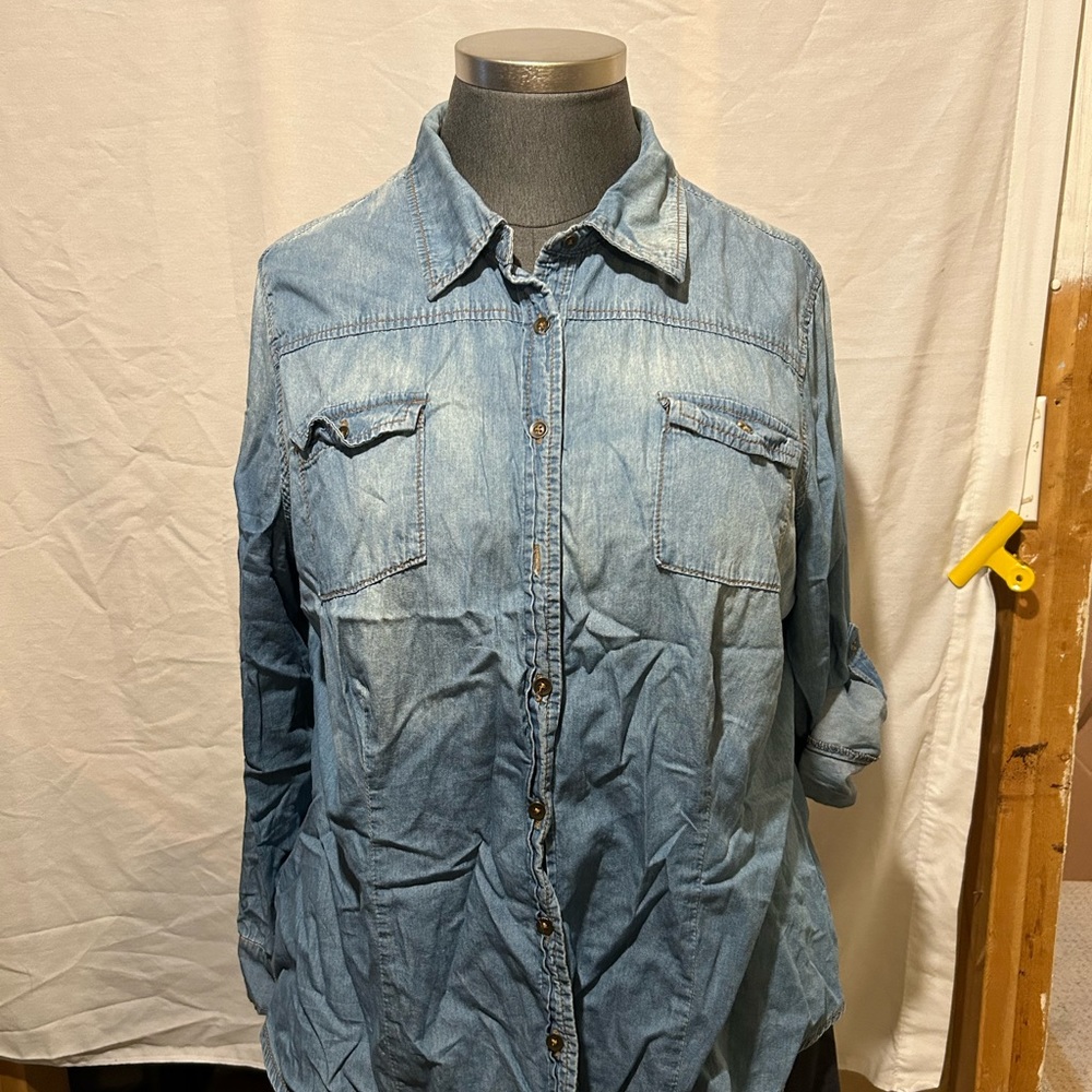 Plus size denim shirt